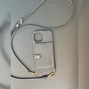 Bandolier - iPhone 12 Pro Max - Mila Case with MagSafe - Black Leather with Gold